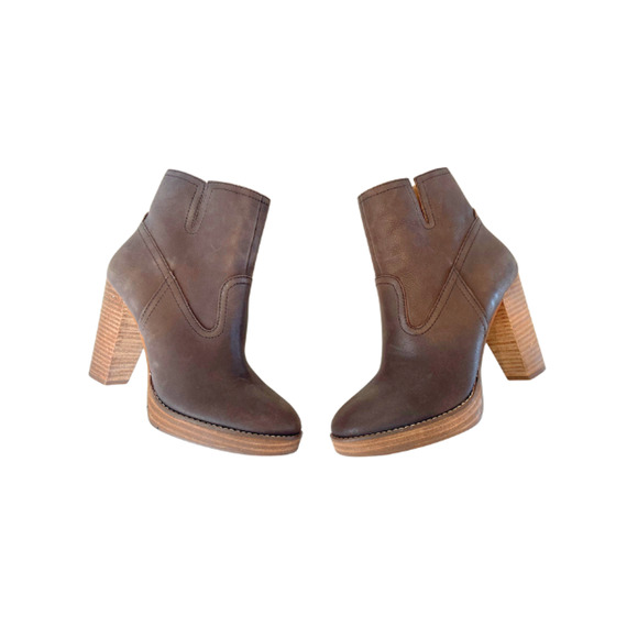 Lucky Brand Quintei Bootie Platform Boots Ankle Western Brown Women's Size 8M - Picture 5 of 9